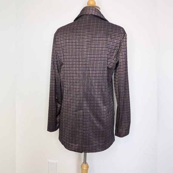 Avec Les Filles S/M Houndstooth LomglineKnit 2 Button Oversized Blazer - Picture 11 of 14